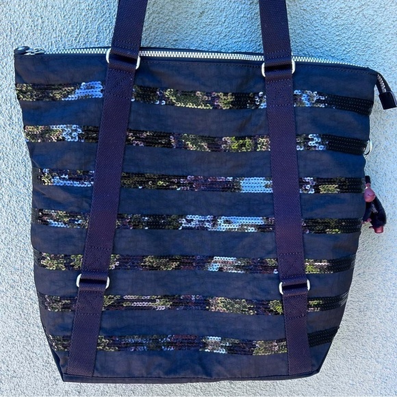 KIPLING Large Shopper Double Handle Shoulder Tote w/ Sven the Gorilla Charm NWOT - Picture 4 of 11